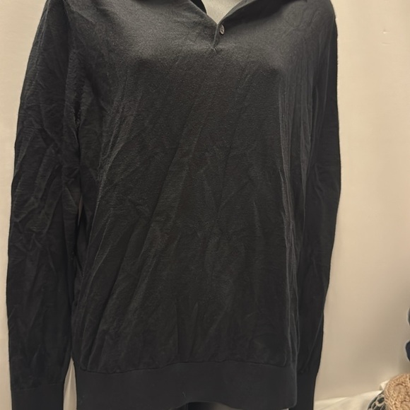 Massimo Dutti Black Long Sleeve Sweater 100% Merino Wool Size M 21” width - Picture 3 of 6